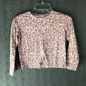 Cat & Jack T-Shirt Girls Size M 8 Animal Print Pink White Long Sleeve T-Shirt